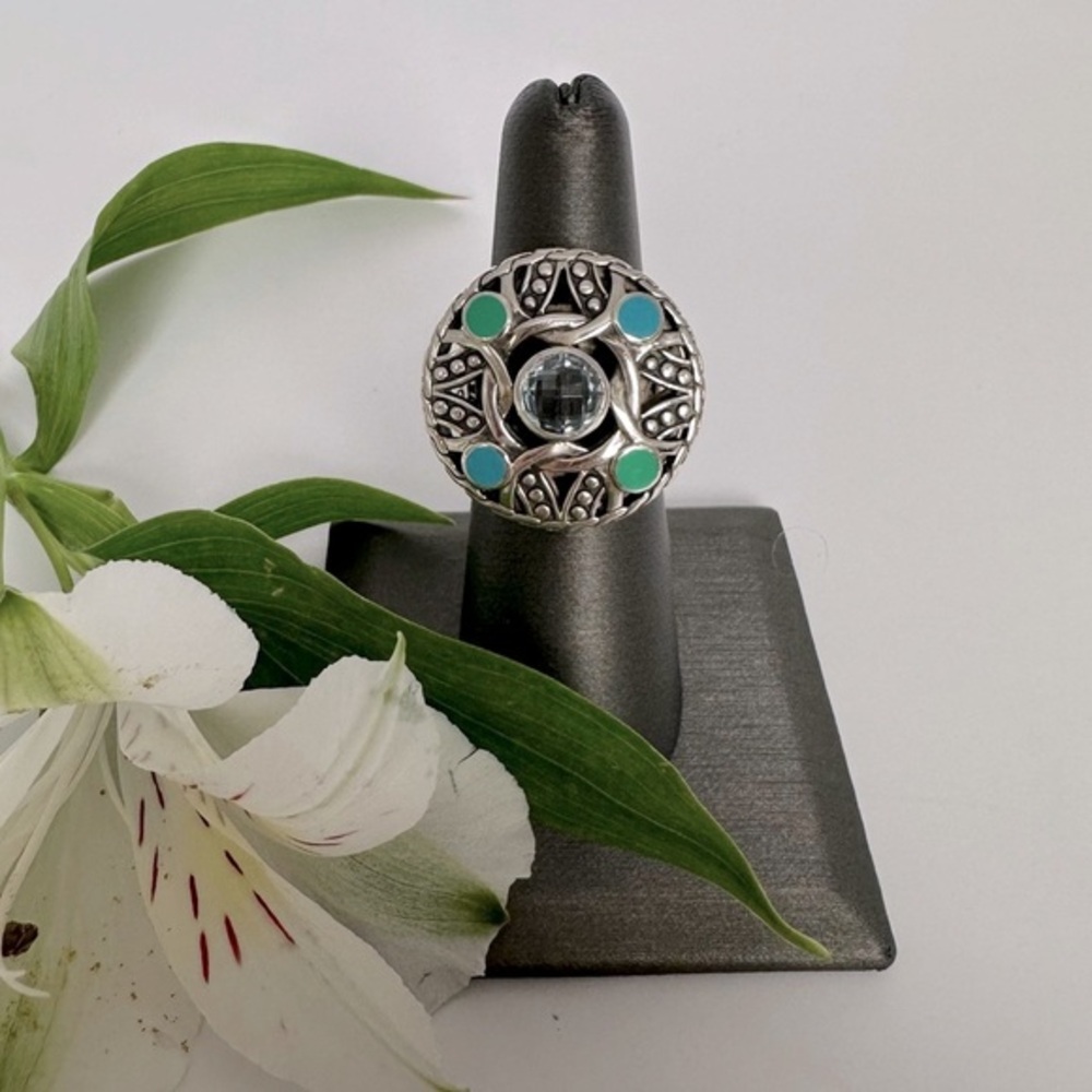 John Hardy Palu Bulan Sterling Blue Enamel